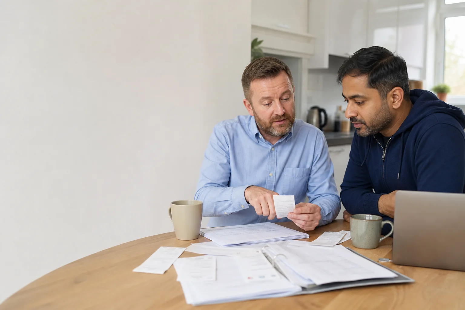 Accountant helping an Uber driver identify mistakes in tax records
